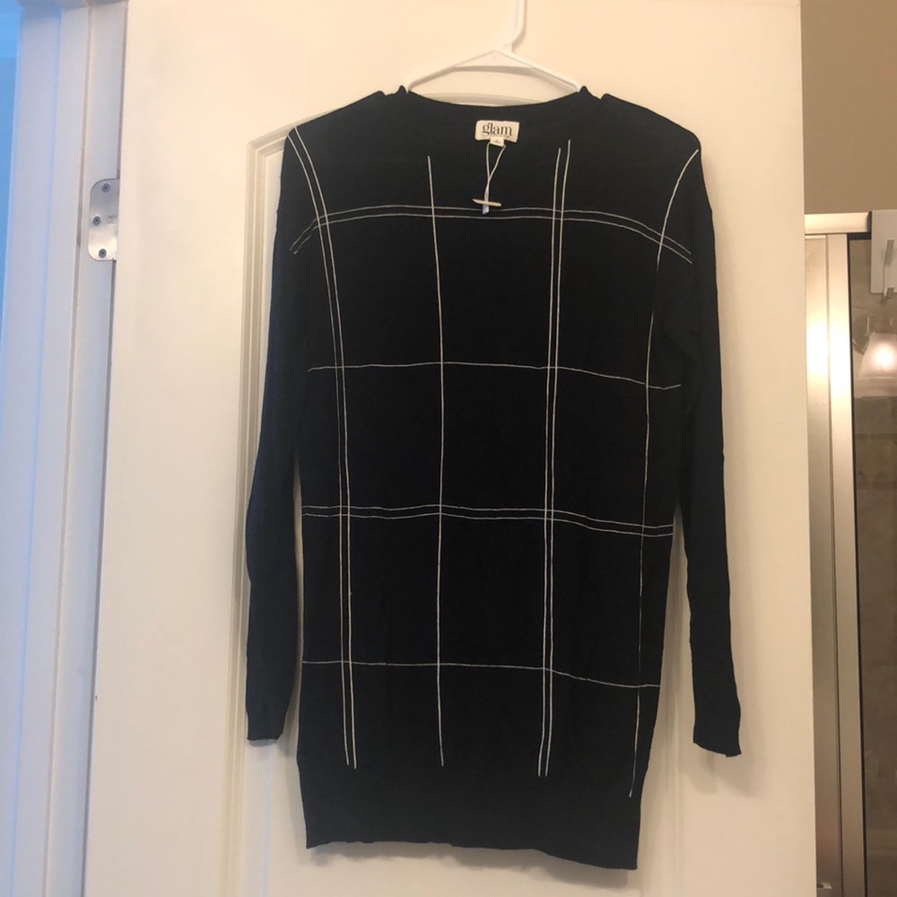 Long Checkered Sweater